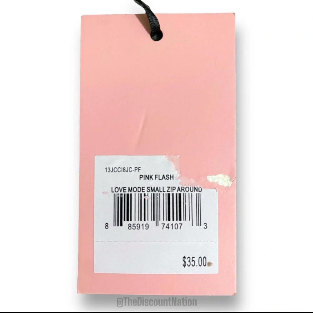 Juicy Couture HOT PINK Flash Love Mode Faux Leather Small Zip Around Wallet NWT - Picture 6 of 6